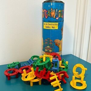 Vintage 1973 Ringa-Majigs Lot of Stacking Rings Building Toys Made in USA